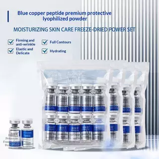 (sun) GHK-CU Blue Copper Peptide Lyphilized Powder 1 Set Repairing Firming Facial Serum for Sensitive Skin Daily Skincare (TH)