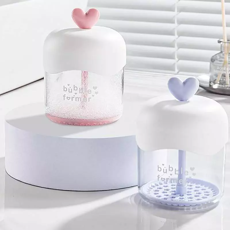 STHB แบบพกพา Face Cleanser อาบน้ําแชมพูเจลโฟม Maker Bubble Press Foamer อุปกรณ์ทําความสะอาดฟองถ้วย Make Up Removal เครื่องมือ TH