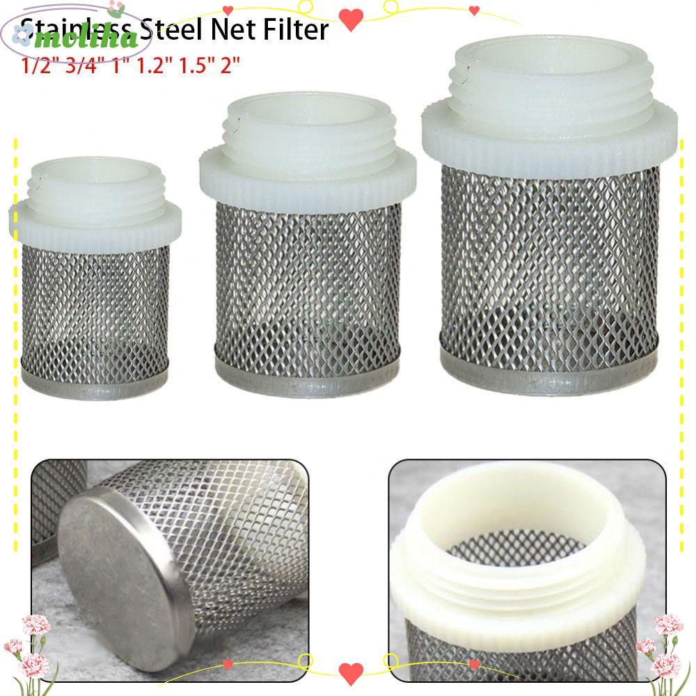 MOLIHA 1 ชิ้นท่อกรอง,ปั๊มน้ํา Fitting Joint Percolator ตาข่ายกรองหน้าจอ, 1/2 "3/4" 1 "น้ําสะอาด 304 สแตนเลสกรองสําหรับ Micro ชลประทาน Aquarium Fish Tank