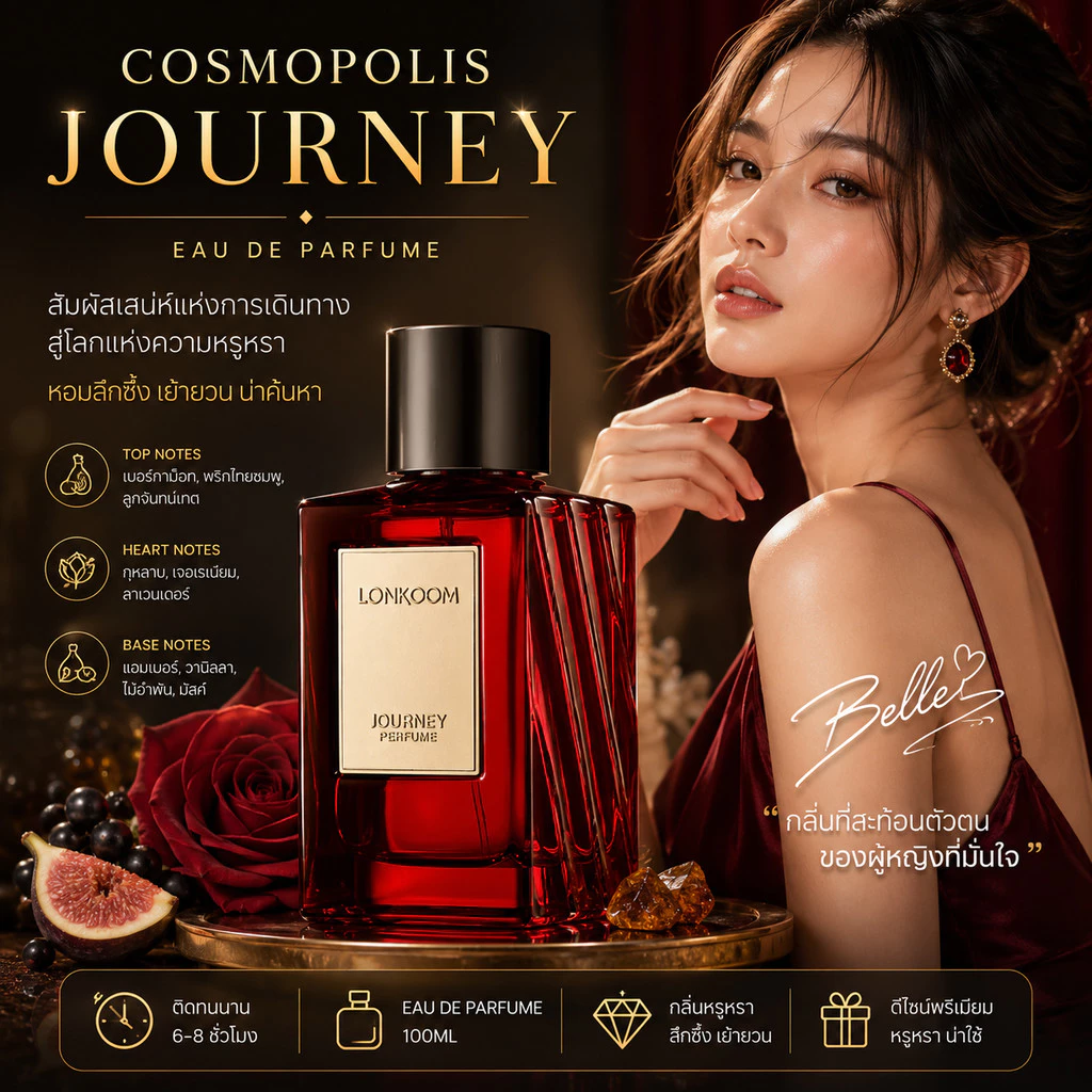 [LONKOOM BLAND] Cosmopolis EDP100ml กลิ่น unisex Perfume Journey กลิ่นหอมหรู เซ็กซี่ มีเสน่ห์