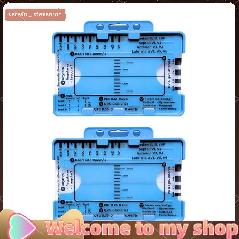 2PCS ECG 7 Step ไม้บรรทัด ECG 7 ขั้นตอนไม้บรรทัดสําหรับ ECG 7 Step ไม้บรรทัด แบบพกพา Assessment เครื