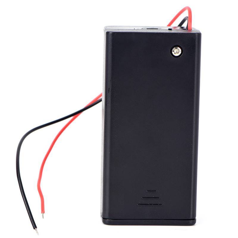 {Sakurasayin} 9V Volt PP3 Battery Holder Box DC Case With Wire Lead ON/OFF Switch Cover ใหม่