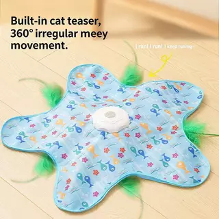 Tt Electric Interactive Cat Play Mat จําลองค่าเฉลี่ย Prey โหมดอัตโนมัติล้างทําความสะอาดได้ทนทานเล่นของเล่นสําหรับแมวทุกสายพันธุ์ mbn