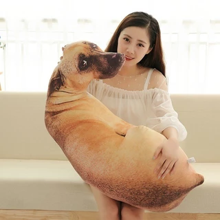 COD ตุ๊กตาสุนัข 3D เสมือนจริง ขนฟูนุ่ม ตัวใหญ่ 50/70ซม. ใช้ตกแต่งบ้านหรือหมอนนั่งเล่นก็ได้ วางมุมไหนก็ปัง