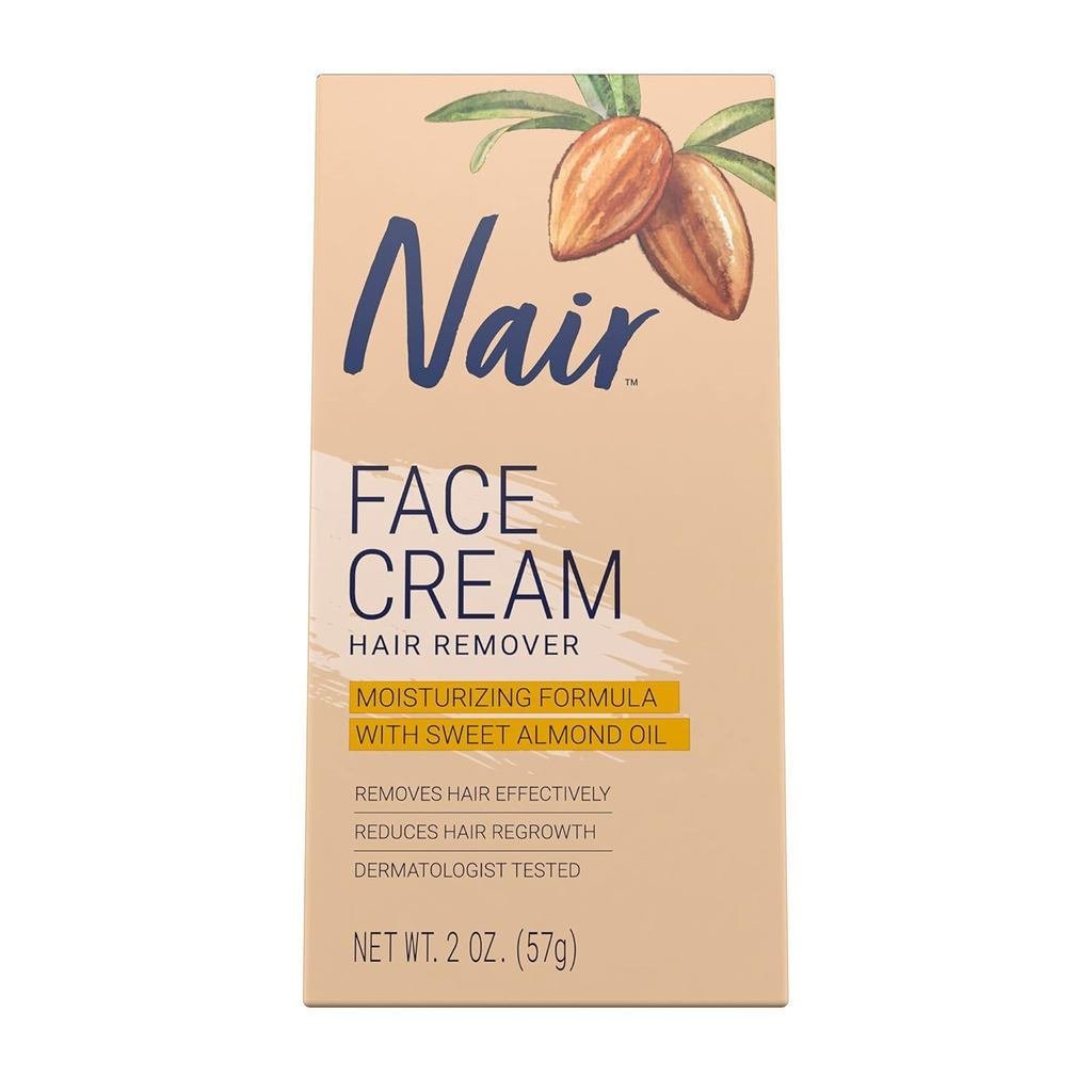 Nair Hair Removal Moisturizing Facial Lotion บรรจุน้ํามันอัลมอนด์ 2 ออนซ์