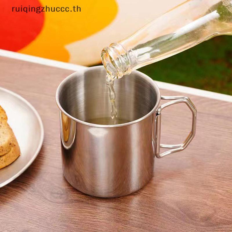 [ruiqingzhuccc] 1 ชิ้นสแตนเลสพับจับถ้วยแบบพกพา Carabiner ถ้วยกลางแจ้ง Camping ถ้วยสําหรับ Home Outdoor Camping อุปกรณ์เสริม [TH]