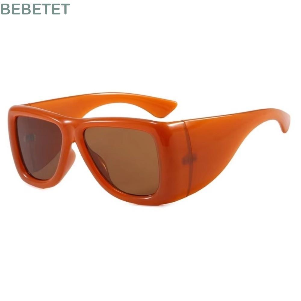 แว่นกันแดด Hip Hop BEET, แว่นกันแดดทรงสี่เหลี่ยมเลนส์วินเทจ, แฟชั่น Oversize Frame Stripe Design Punk แว่นกันแดดสําหรับผู้ชายผู้หญิง