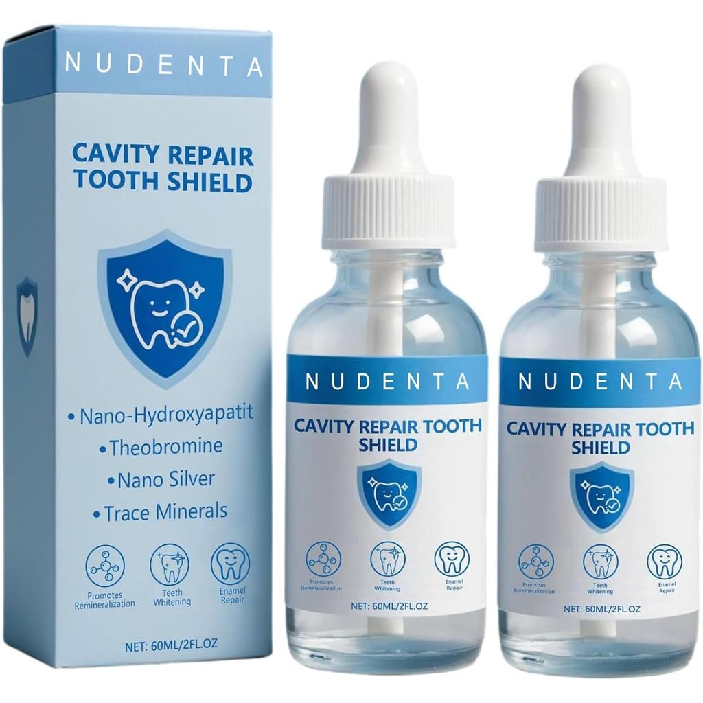 Nudenta Odontic Repair, Cavity Healing Tooth Armor Liquid, Nano Hydroxyapatite Remineralization Comp