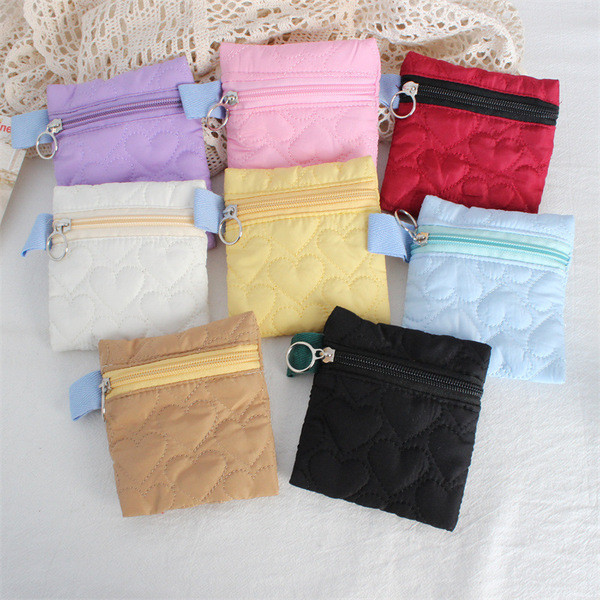 Zipper Jewelry Storage Bag Portable Portable Portable Coin Purse Quilted Love High-value Lipstick Ba
