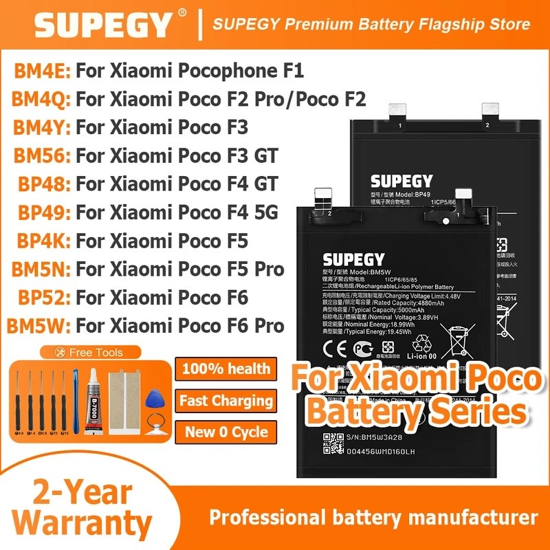 2026 ปีใหม่ BP4K สําหรับ Xiaomi Poco F1/F2/F3/F5 PRO/F4 GT/F4 5G/F6 PRO/Poco F5 BP4K BP48 BM5N BM5W 