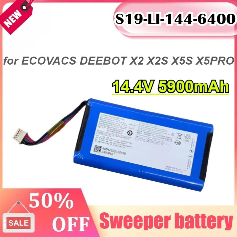 S19-LI-144-6400 4INR19/66-2 14.4V 5900mAh สําหรับ ECOVACS DEEBOT X2 X2S X5S X5PRO X5 PLUS ULTRA เครื