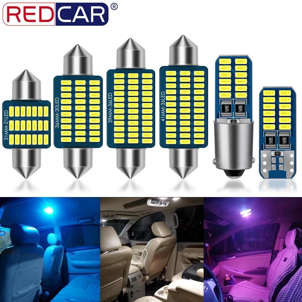 e2Pcs T10 Led W5W หลอดไฟ Led C5W BA9S T4W Led Canbus Festoon C10W 31/36/39/41มม.Led สีขาวไฟรถ Festoo