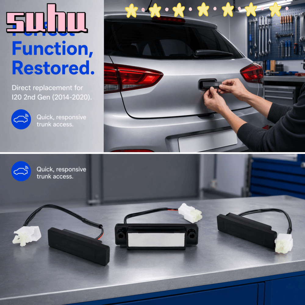 SUHUHD Trunk Release ปุ่ม, 81260 C7000 ABS Tailgate Switch, Direct Mount สีดํา + สีขาวด้านหลังประตู 