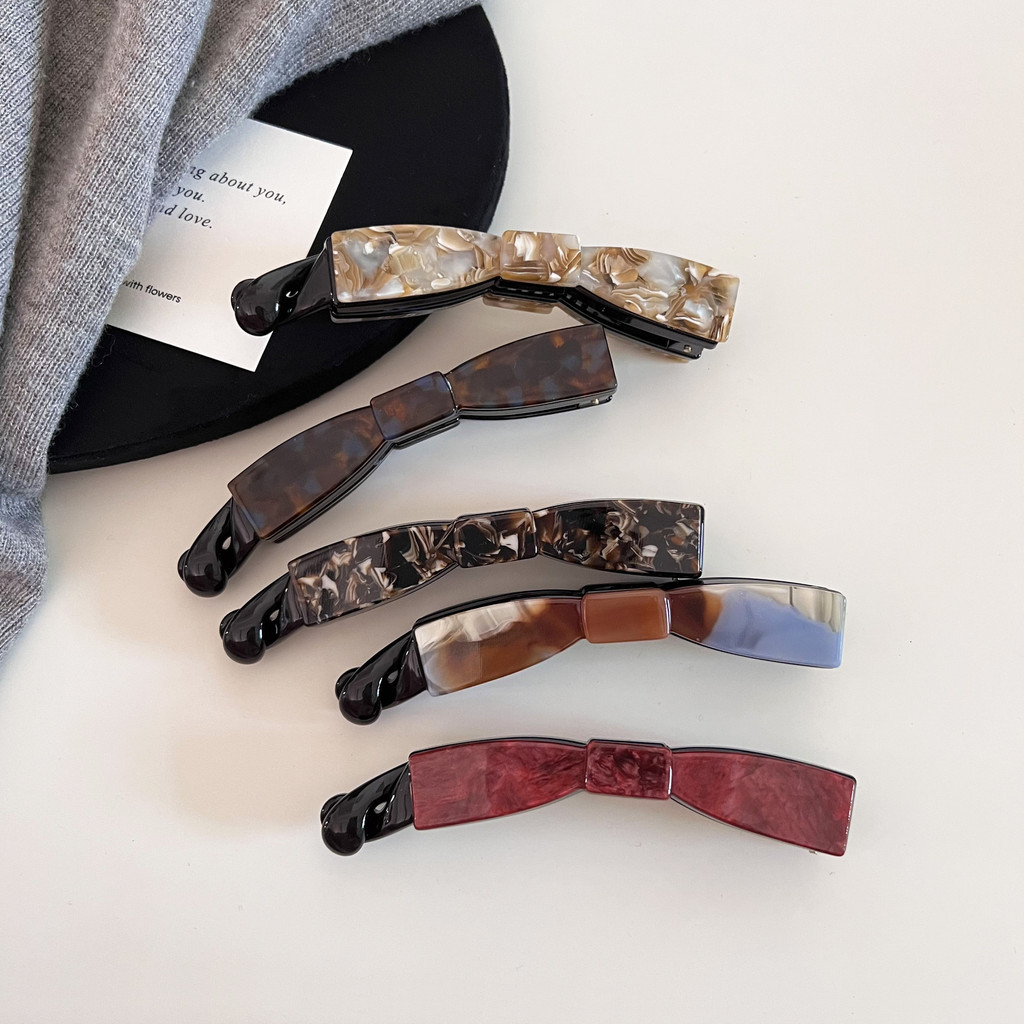 Acetate Bow Banana Clip Twist Clip Back Head Plate กิ๊บติดผมเครื่องประดับผม Acetate Bow Banana Clip