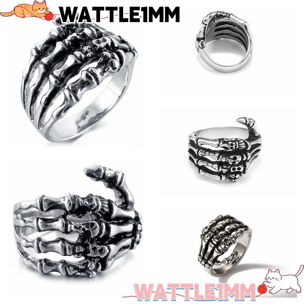 WATTLE1MM Punk Men Hip Hop Hand Bone Gothic