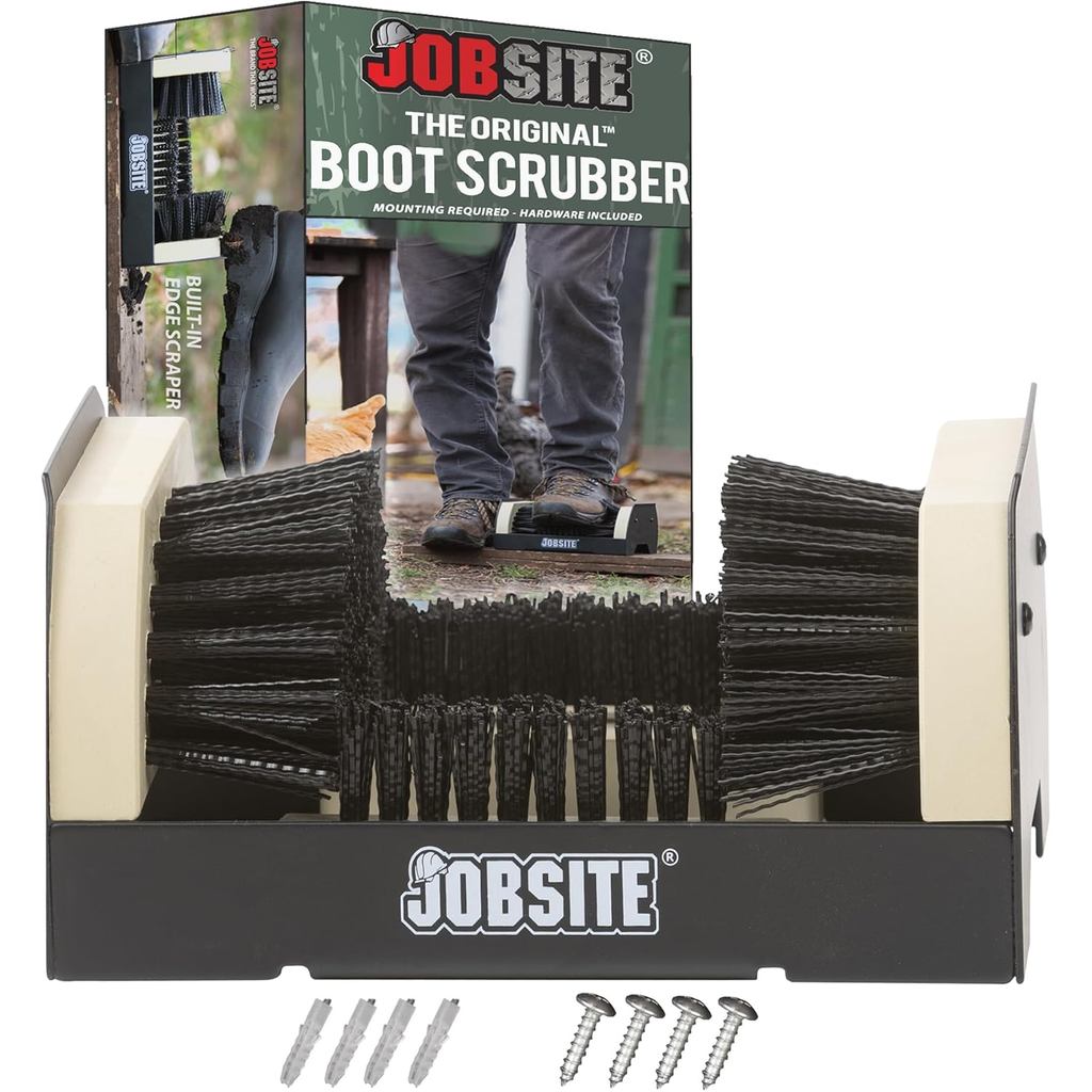 JobSite The Original Boot Scrubber - All Weather Industrial Shoe Cleaner & Scraper Brush