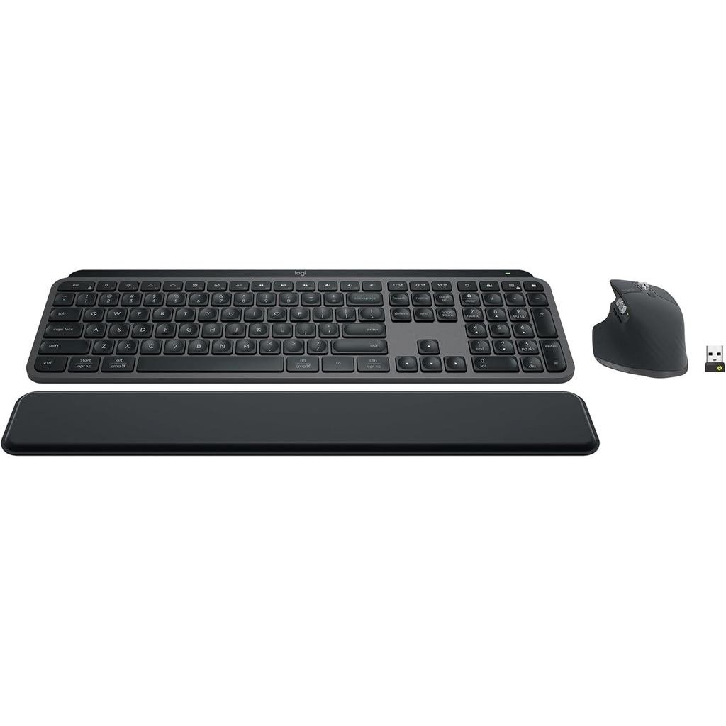 Logitech MX Keys S Combo - คีย์บอร์ดและประสิทธิภาพพร้อมที่วางฝ่ามือ, ไฟส่องสว่างที่ปรับแต่งได้, การเ