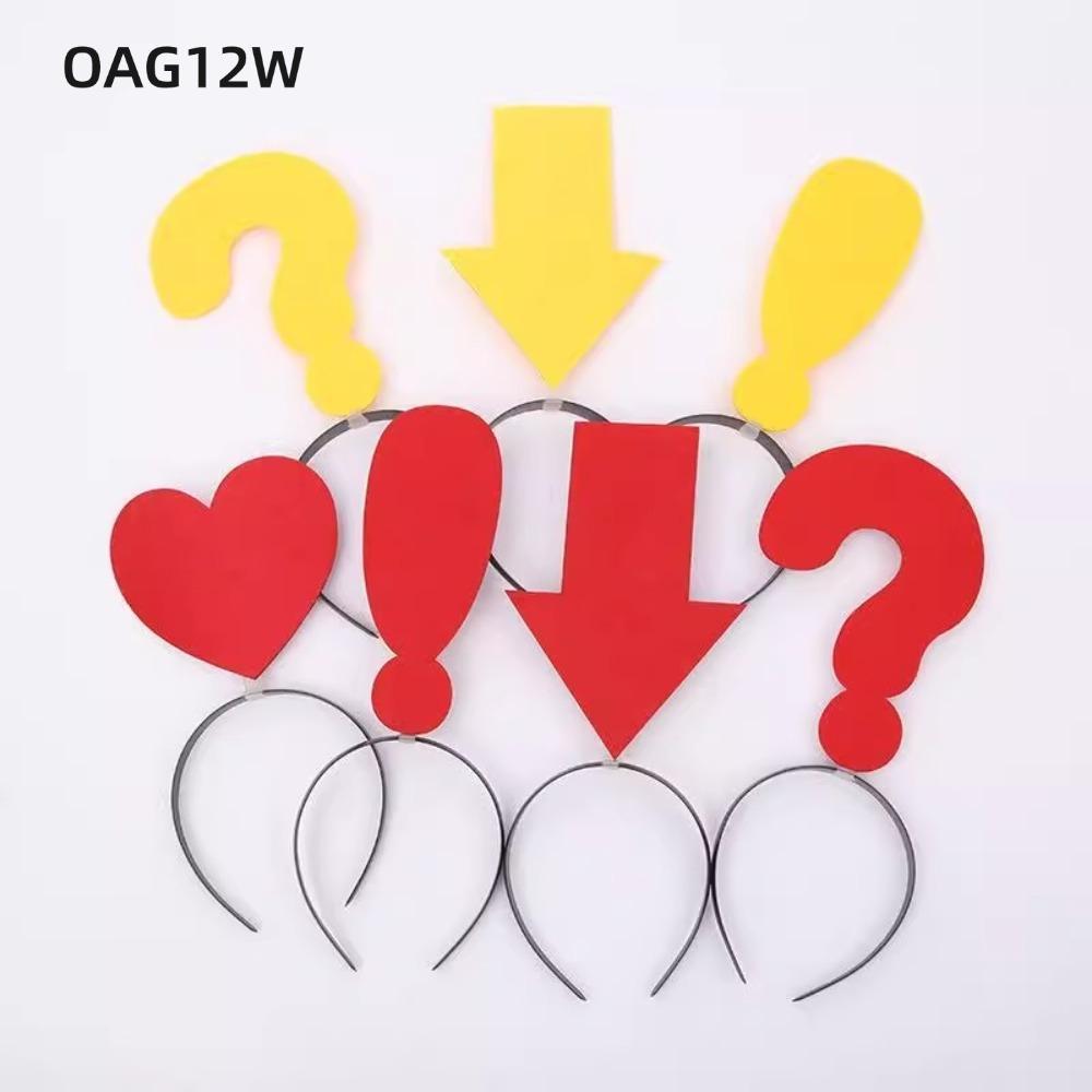 OAG12W ที่คาดผม, Love Arrow WiFi Concert Headwear, เครื่องหมายคําถามน่ารัก 8.6 นิ้ว ยางรัดผมวันวาเลนไทน์