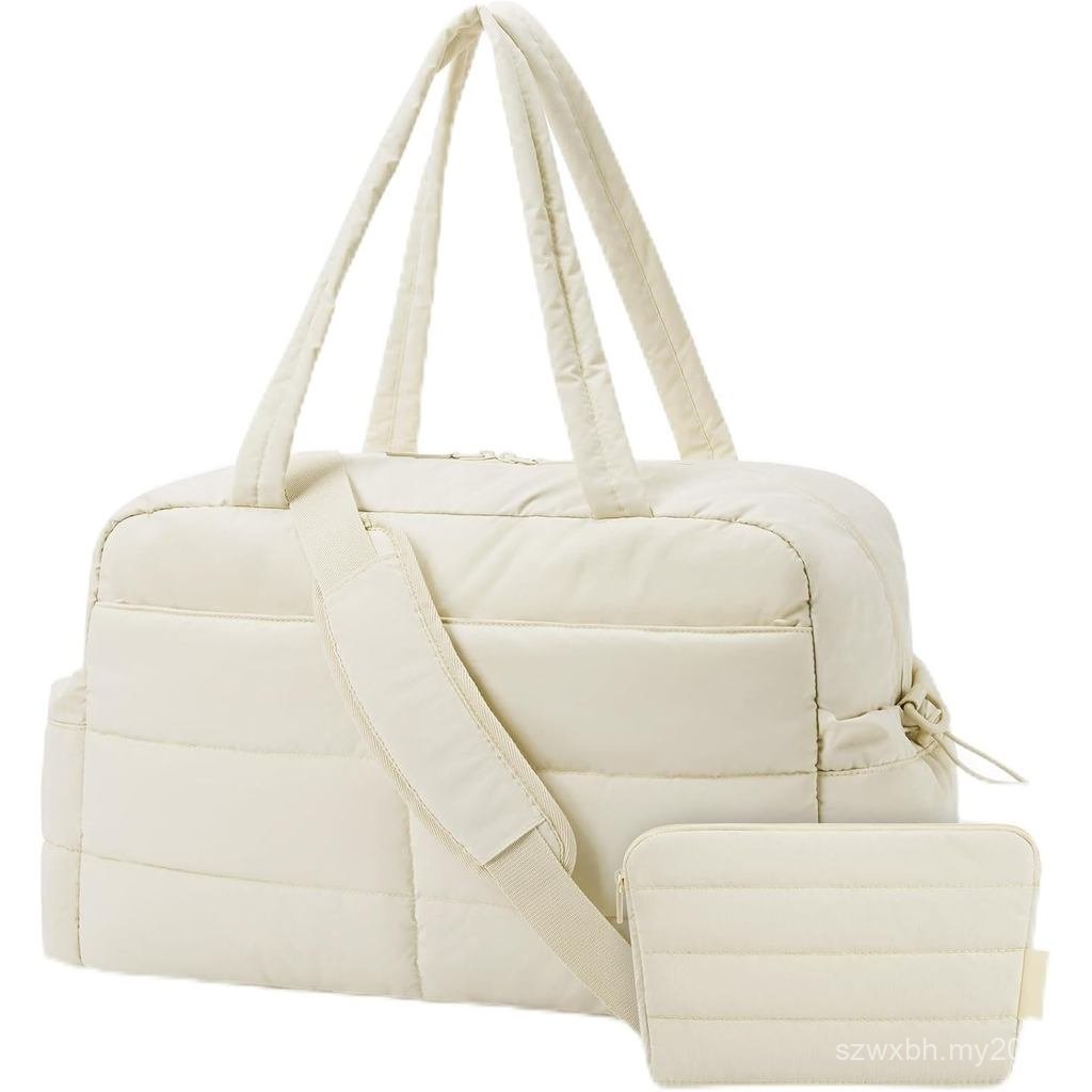 BAGSMART กระเป๋ายิมสําหรับผู้หญิง,กระเป๋า Duffle ปักเป้าน้ําหนักเบา กระเป๋าเดินทาง 2 ชิ้น, 31L Weeke