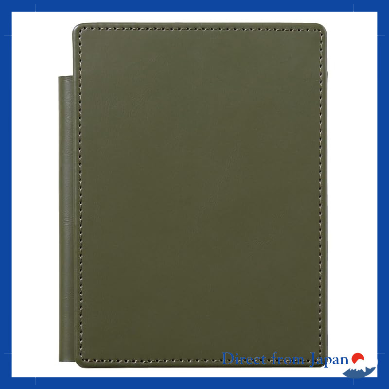 King Jim Slide Memo Pad Lezafes U Synthetic Leather A6 Camel Olive Gray