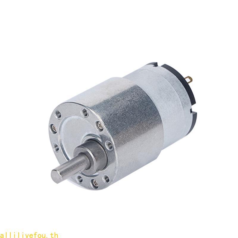 LIVE 6V 12V 24V แรงบิดไฟฟ้า Micro ความเร็วลดเกียร์มอเตอร์ 7RPM ถึง 960RPM เพลาเอาต์พุตประหลาด JGB37-