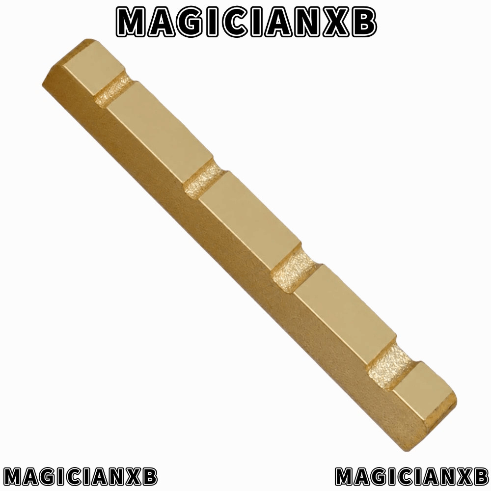 MAGICIANXB Bass Guitar Nut, Pre-Slotted 4 String ทองเหลือง Bass Nut, ทนทาน 38 มม.โลหะไฟฟ้า Bass Nut 