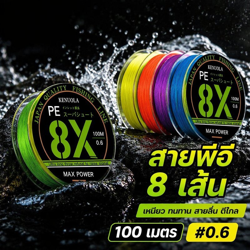 สายตกปลาถักเปีย PE X8 100M Smooth Casting ความแข็งแรงสูงเส้นผ่านศูนย์กลางบางน้ําเค็มสด