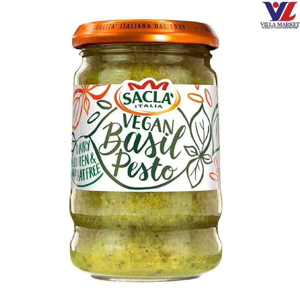 Sacla Vegan Basil Pesto ซอสเพสโต้โหระพาสูตรวีแกน 190G