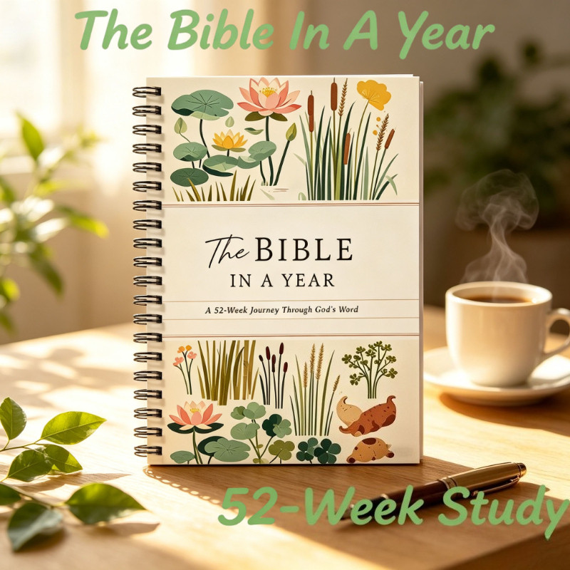 52 สัปดาห์ Devotional Spiral Notebook 52-Week Womens Bible Study Plan Bible Study Notebook Wide Marg