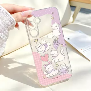 Purple TPU เคสFor Samsung A17 A07 A56 A57 A37 A54 A06 A55 A16 A36 A15 A05S A34 A35 S24 FE S25 S26 Ultra เคสใสแบบนิ่ม