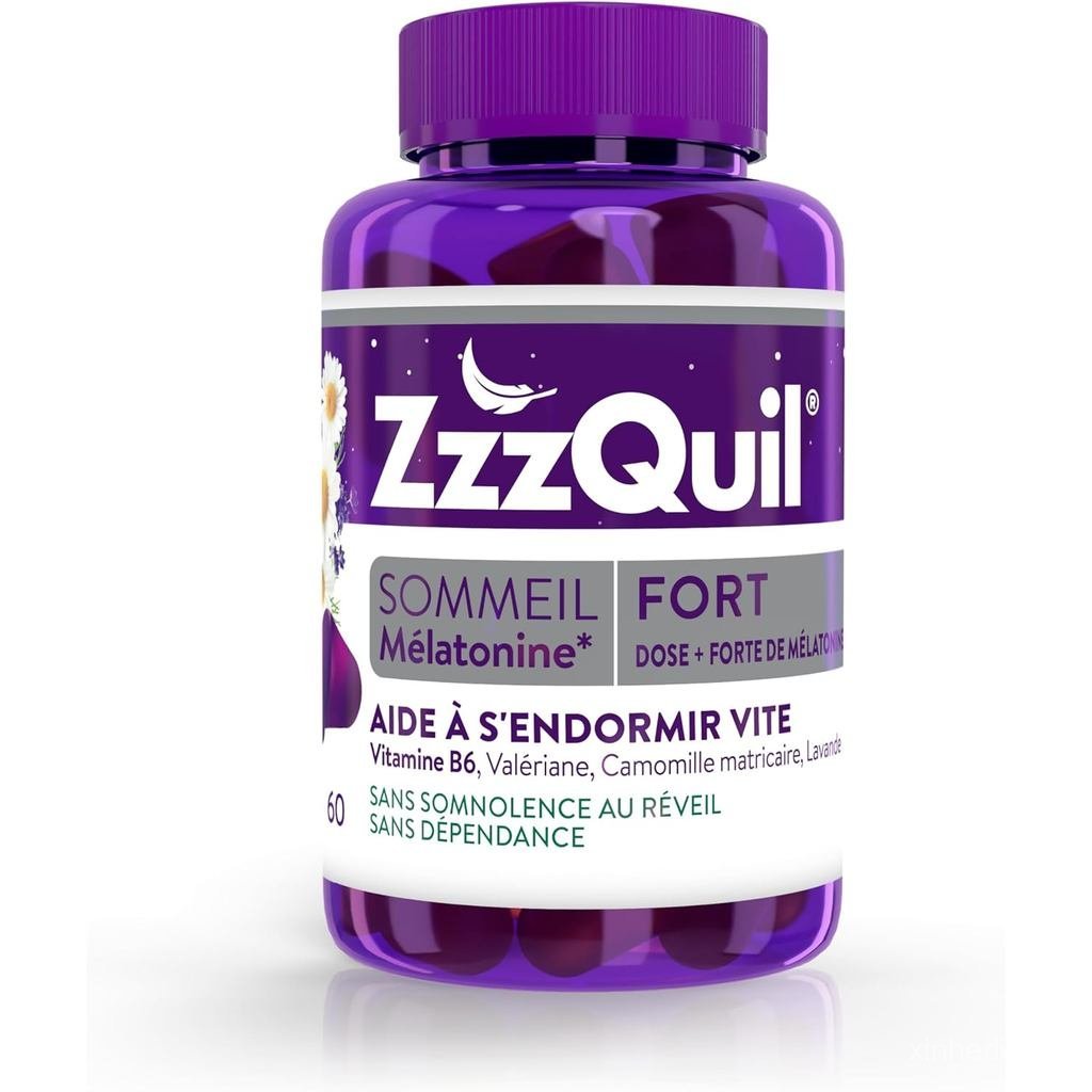 ZzzQuil Sommeil Fort Wood Flavour Gums ผลิตภัณฑ์พร้อม Valerian Chamomile Matrium Lavender B6 และ 60 หมากฝรั่ง