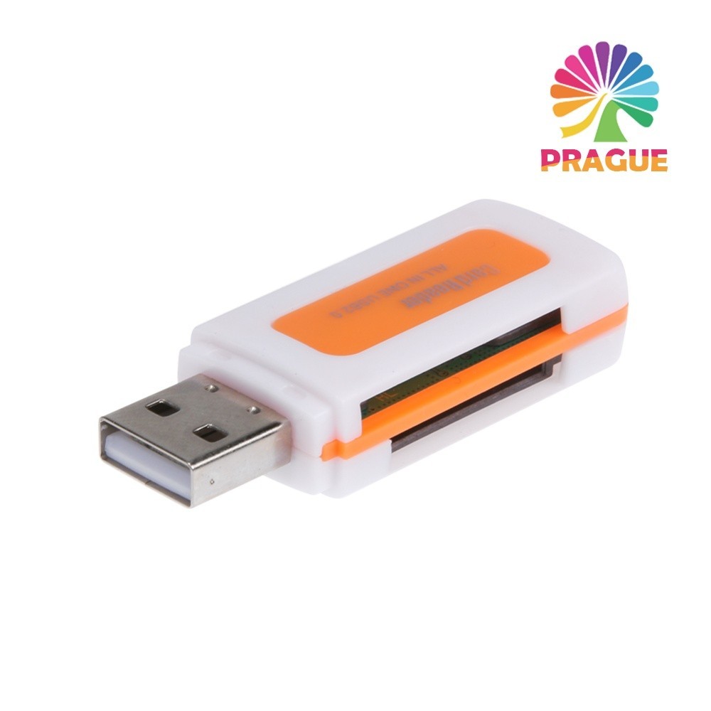 4 in 1 Mini USB 2.0 Card Reader Universal USB TF SD Card Reader 4 ช่องใส่การ์ด Memory Card Reader Ad
