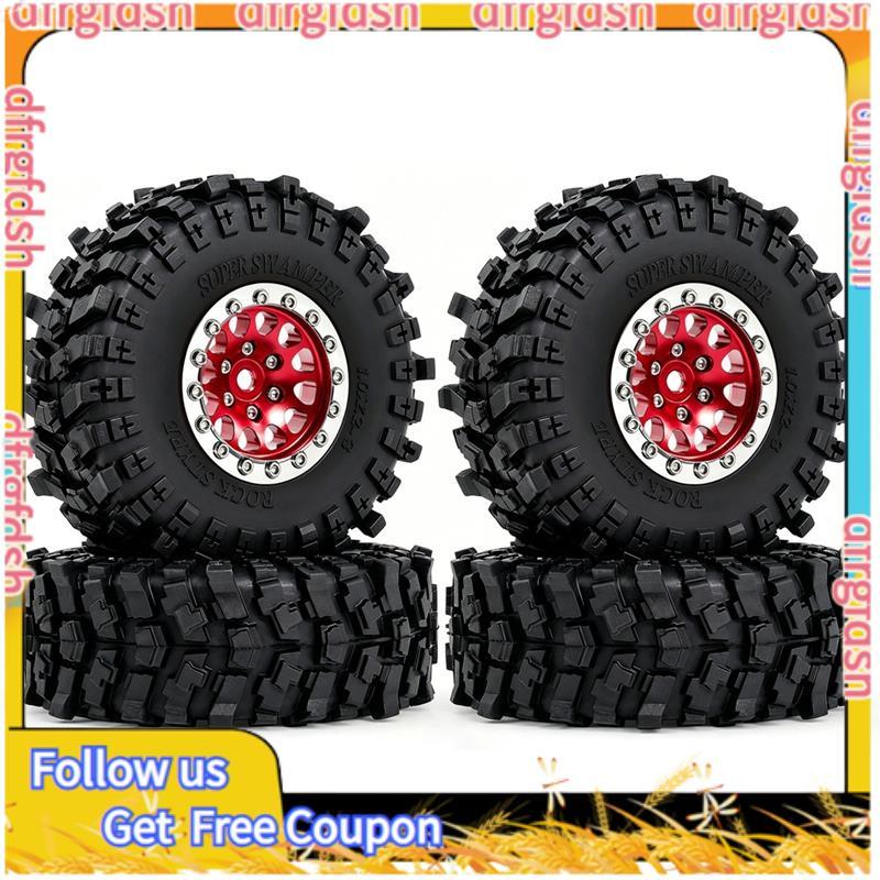 D&F1.3 นิ้ว RC Beadlock ล้อและชุดยาง RC Crawler อะไหล่อัพเกรดสําหรับ 1/18 H18P สําหรับรถบรรทุก Off-R