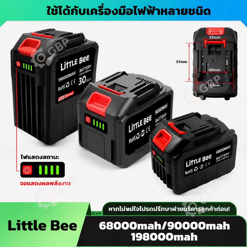 แบต Makita แบตเตอรี่ลิเธียม แบตเตอรี่เครื่องมือไฟฟ้า 15 20 30 Cell พร้อมไฟแสดงสถานะแบต สำหรับสว่าน เลื่อย เครื่องตัดหญ้า