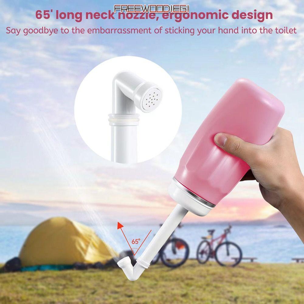 FREEWOODIEGI Travel Bidet, 400ml ความจุขนาดใหญ่แบบพกพา Bidet, แบบพกพาพับได้ทําความสะอาด Artifact Lea