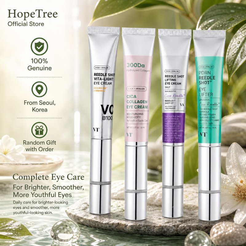 VT 4-in-1 Anti-Aging Eye Cream Pack 15ml วิตามินซีคอลลาเจน PDRN Dark Circles Fine Lines Lifting Oliv