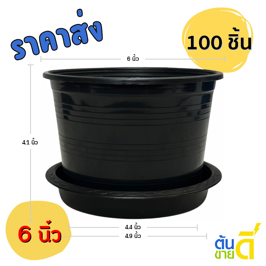 กระถาง กระถางต้นไม้ กระถางพลาสติก เบอร์ 5 นิ้ว สีดำ 100 ใบ ยกมัด รูปที่ 3