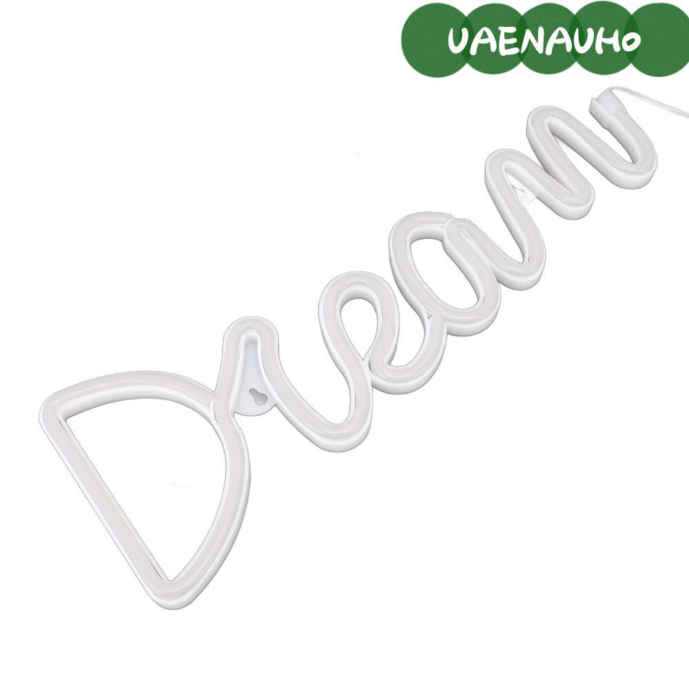 UAENAUH0 ไฟ LED Neon Wall Light, Letter Shape USB Battery Powered Neon Light,แบบพกพาติดผนังBlue Ligh