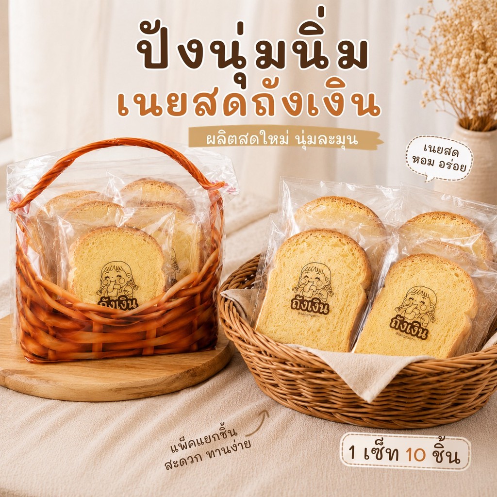 ปังนิ่มตัวดังในTiktok! สูตรทางร้าน (จัดส่งภายใน48ชม.) หอมกลิ