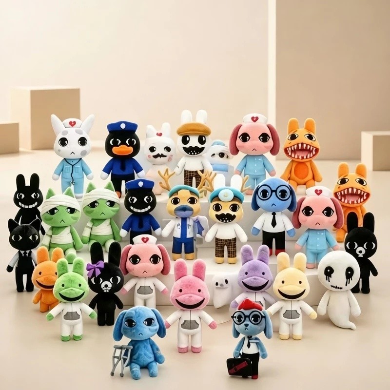 Roblox โรงพยาบาลสัตว์‌ Anomaly Plush Ren Inter Rabbit ตุ๊กตาของเล่นตุ๊กตาน่ารักเลขานุการสุนัขตุ๊กตาสําหรับสาวแฟนของขวัญวันเกิดเด็ก
