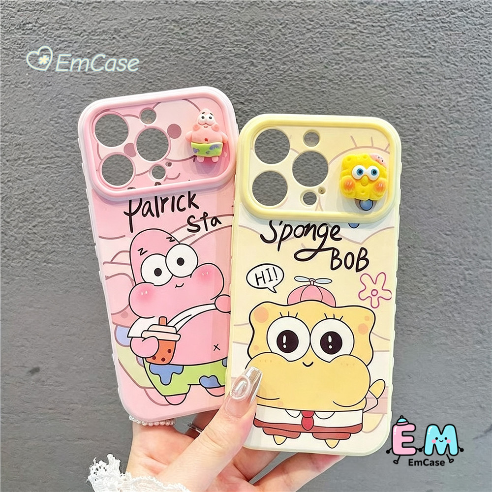 สําหรับ IPhone การ์ตูน SpongeBob พาย Big Star CP กรณี 17 11 16 15 13 14 12 Pro MAX XR X XS MAX AIR 8