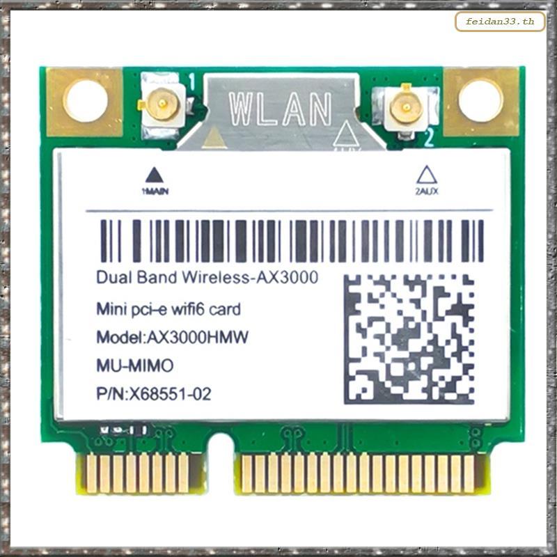 [LHY] การ์ดเครือข่าย WiFi การ์ด AX200 AX3000HMW Mini PCI-E WiFi 6 อะแดปเตอร์ไร้สาย 2.4G/5G บลูทูธ 5.