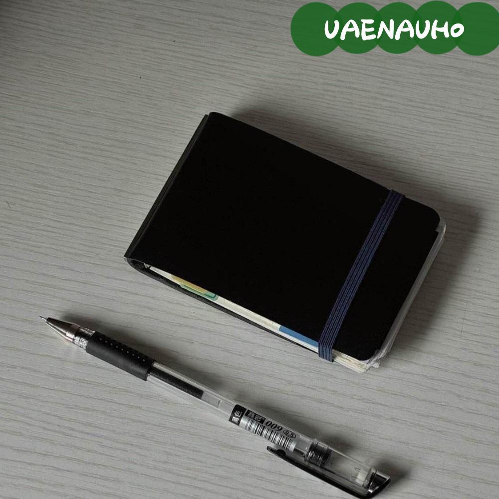 UAENAUH0 Binding Loose Leaf Notebook, 3 Holes Blank/Line Inner Page Pocket Notebook, Korean Mini wit