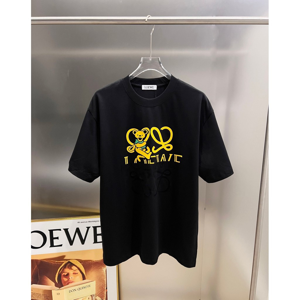 2026/Loewe/Loewe ผู้ชายผู้หญิงเสื้อยืดพิมพ์เสื้อยืด Casual Commuter เสื้อยืดบ้านพ่อแม่และลูก DF5V