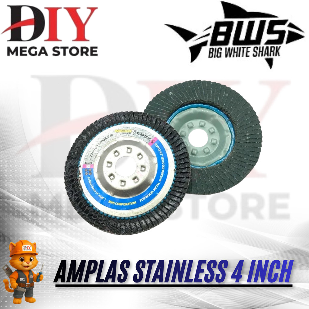 กระดาษทรายซ้อน 4" grit120 / จาน BWS BWS ขนาด 4 นิ้ว / กระดาษทรายสแตนเลส BWS