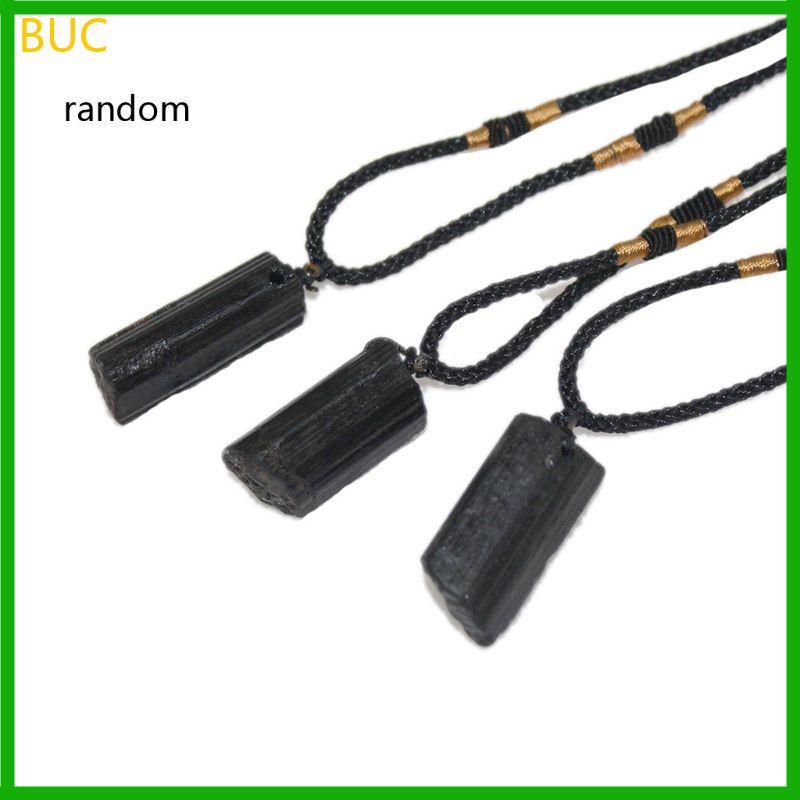 BUC Positive Energy Healing สําหรับสร้อยคออัญมณีดิบสร้อยคอจี้หินสีดํา G