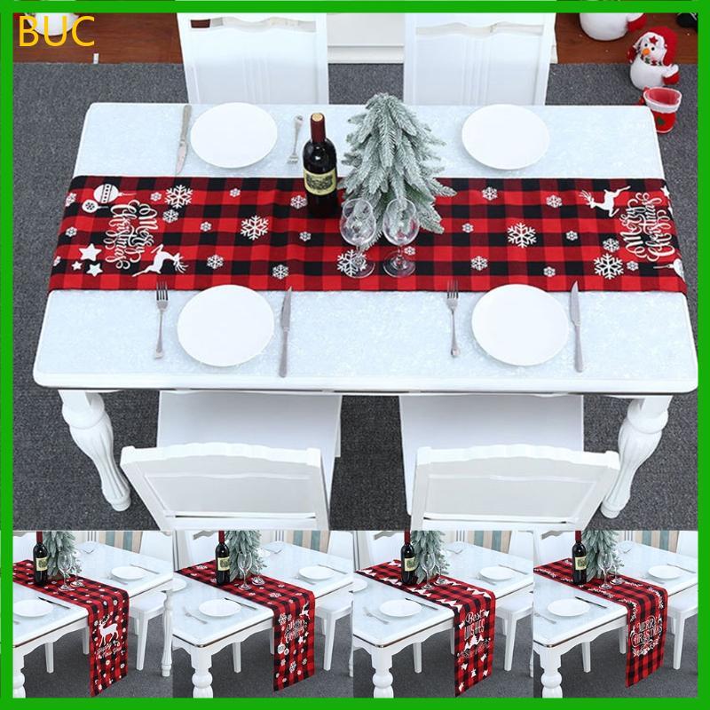BUC Christmas Table Runner Holiday Table Runners ผ้าปูโต๊ะ Placemat สําหรับห้องรับประทานอาหารตกแต่งต