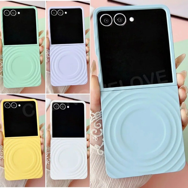 สําหรับ Samsung Galaxy Z Flip8 5G 2026 Flip 8 7 6 5 Flip8 Flip6 Flip5 Flip7 FE 5G 3D Matte Water Waves รูปแบบแม่เหล็กเคสโทรศัพท์กันกระแทกปกหลัง