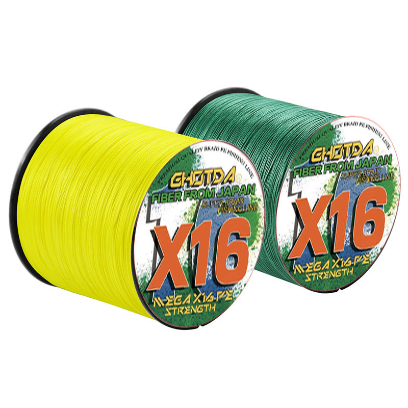 GHOTDA 300M 16 Strands สายถักปลาคาร์พสายตกปลาถักสายตกปลา PE ทนทานหลากสีสาย PE 100% PE Abrasion ทน Ze