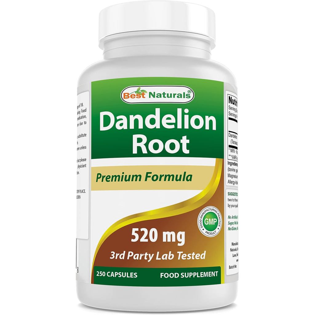 Best Naturals Dandelion Root 520 มก. 250 แคปซูล